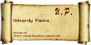 Udvardy Panna névjegykártya